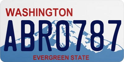 WA license plate ABR0787