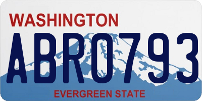WA license plate ABR0793