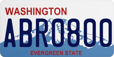 WA license plate ABR0800