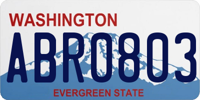 WA license plate ABR0803