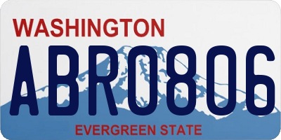 WA license plate ABR0806