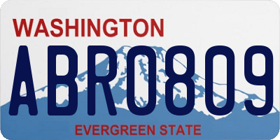 WA license plate ABR0809