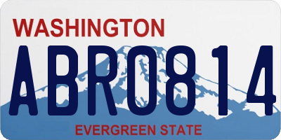WA license plate ABR0814