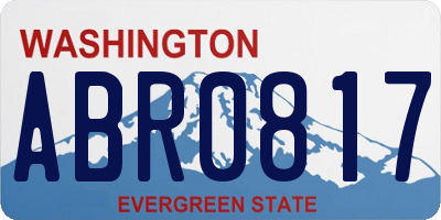 WA license plate ABR0817