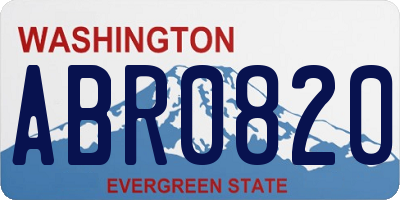 WA license plate ABR0820