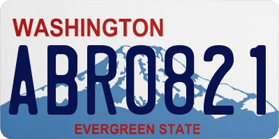 WA license plate ABR0821