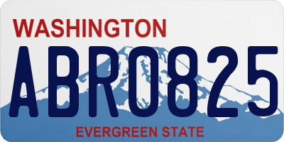 WA license plate ABR0825