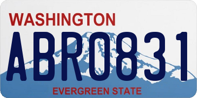 WA license plate ABR0831