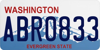 WA license plate ABR0833
