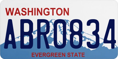 WA license plate ABR0834