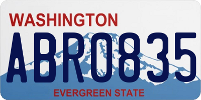 WA license plate ABR0835