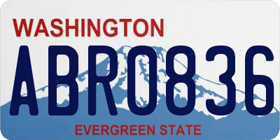 WA license plate ABR0836