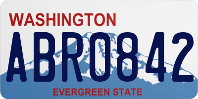 WA license plate ABR0842