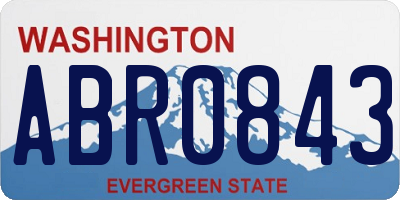 WA license plate ABR0843