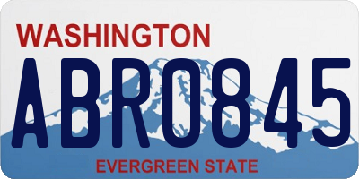WA license plate ABR0845