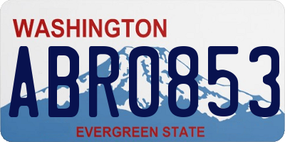 WA license plate ABR0853