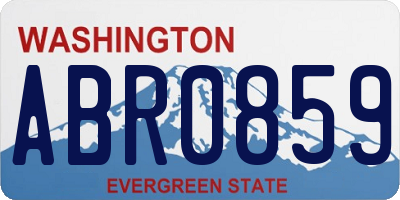 WA license plate ABR0859