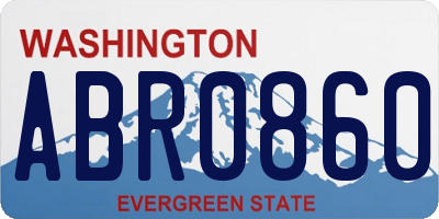 WA license plate ABR0860