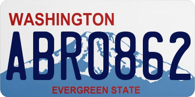 WA license plate ABR0862