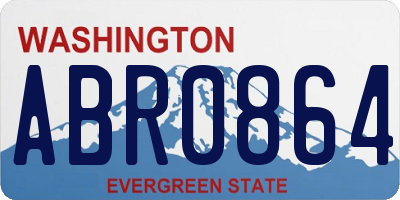 WA license plate ABR0864
