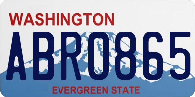 WA license plate ABR0865