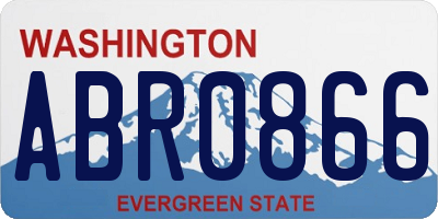 WA license plate ABR0866