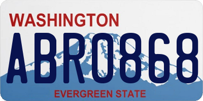 WA license plate ABR0868