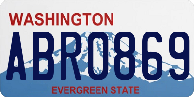 WA license plate ABR0869