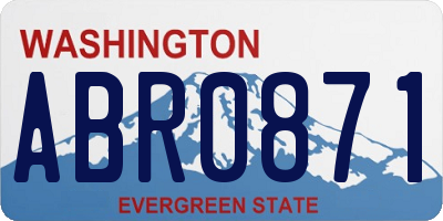 WA license plate ABR0871