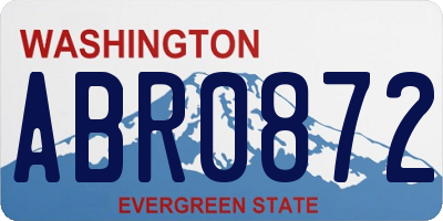 WA license plate ABR0872