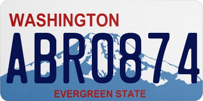 WA license plate ABR0874