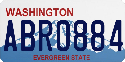 WA license plate ABR0884