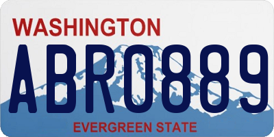 WA license plate ABR0889