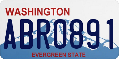 WA license plate ABR0891