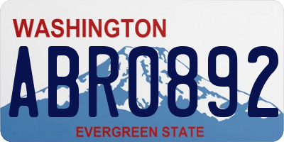 WA license plate ABR0892
