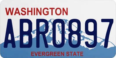 WA license plate ABR0897