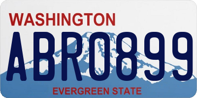 WA license plate ABR0899