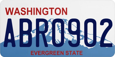WA license plate ABR0902