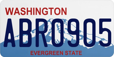 WA license plate ABR0905