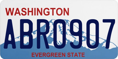 WA license plate ABR0907