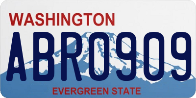 WA license plate ABR0909