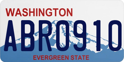 WA license plate ABR0910