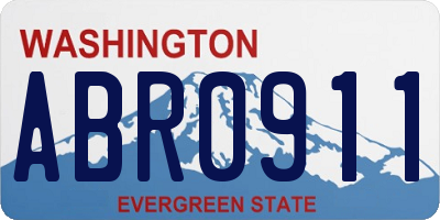 WA license plate ABR0911