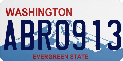WA license plate ABR0913