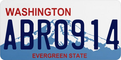 WA license plate ABR0914