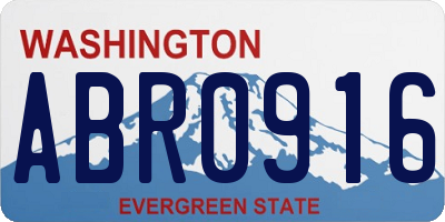 WA license plate ABR0916