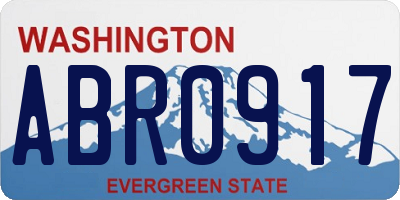 WA license plate ABR0917