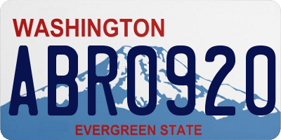 WA license plate ABR0920