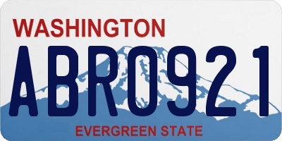 WA license plate ABR0921