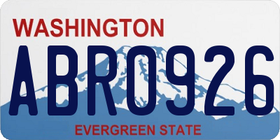 WA license plate ABR0926